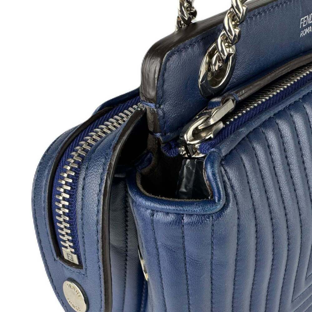 FENDI Blue Leather Shoulder Bag - Picture 6 of 12